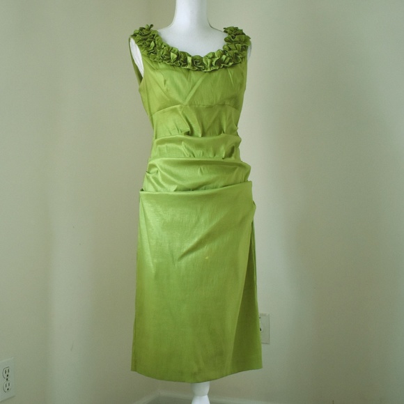 chartreuse cocktail dress